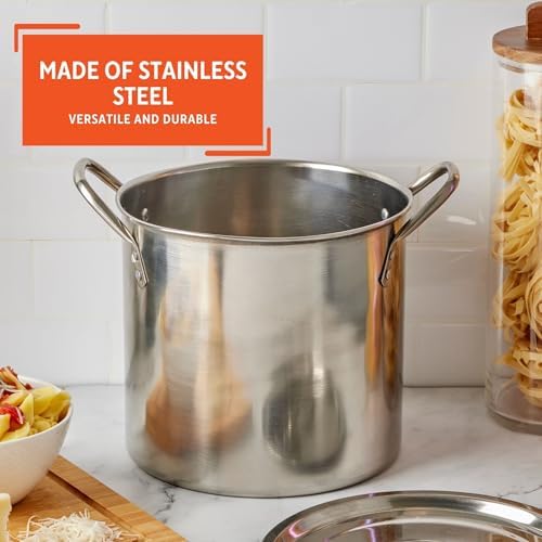 16-Quart Stainless Steel Stock Pot with Lid Silver