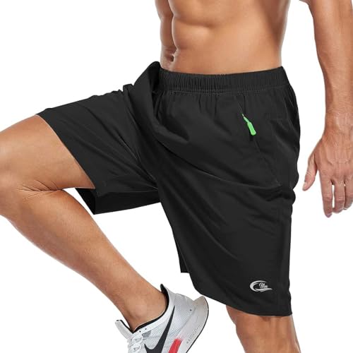 Image of CBlue Men's Outdoor Quick Dry Lightweight Sports Shorts 2 Zipper Pockets