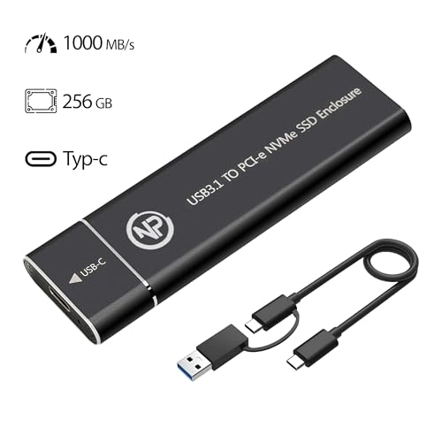 NPO 256 GB tragbare Externe SSD, bis zu 1000 MB/s Ultra Speed USB 3.2 Gen2 externes Solid-State-Laufwerk USB-C Mini Externe SSD für Laptops, Typ-C-Geräte – Bild 3