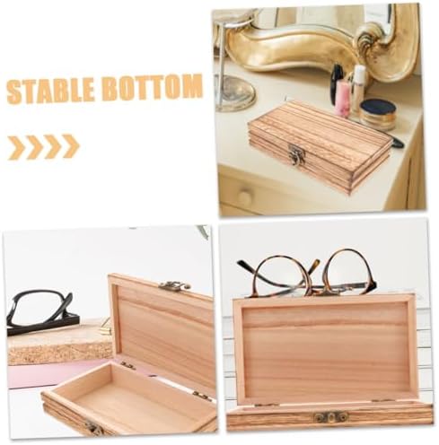 HEALLILY Wooden Jewelry Organizer Lidded Box with Buckle Lid