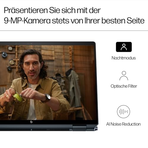 HP Spectre x360 2-in-1 Laptop | 14" 2,8K OLED-Touchdisplay | Intel Ultra 7-155H | 16GB DDR5 RAM | 1TB SSD | Intel Arc Grafik | Win11 | QWERTZ | Blau inkl. USB-C Hub & HP MPP 2.0 Pen – Bild 5