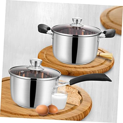 Garneck 16cm Stainless Steel Stockpot with Glass Lid and Steam Hole