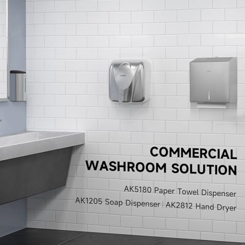 AIKE 250 Sheet Multifold Stainless Steel Wall Mount Paper Towel Dispenser with Lock