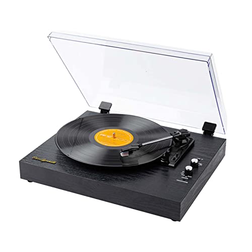 Vinyl Records LP Turntable Retro Record Player Haut-parleurs intégrés Vintage Gramophone 3 Vitesses(Zwart) - Les Beatles, Paul McCartney, John Lennon, RIngo Starr, George Harrison Vinyl Records LP Turntable Retro Record Player Haut-parleurs intégrés Vintage Gramophone 3 Vitesses(Zwart)