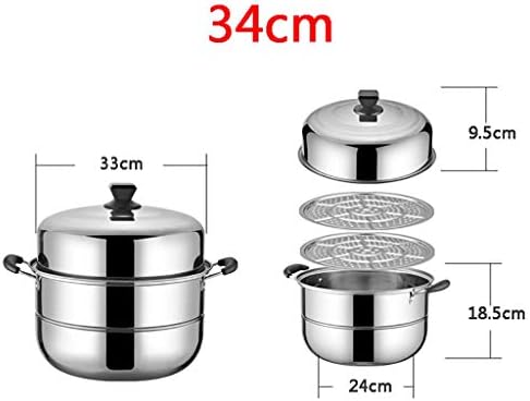 Stainless Steel 2-Layer Steamer 34cm for Kitchen