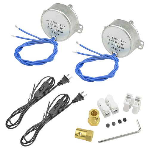 WMYCONGCONG Lot de 2 moteurs synchrone de tourne-disque 50/60 Hz CA 100~127 V 2,5-3 RPM/min CCW/CW 4 W avec connecteur de couplage flexible 7 mm et prise de cordon d’alimentation 1,8 m - Les Beatles, Paul McCartney, John Lennon, RIngo Starr, George Harrison WMYCONGCONG Lot de 2 moteurs synchrone de tourne-disque 50/60 Hz CA 100~127 V 2,5-3 RPM/min CCW/CW 4 W avec connecteur de couplage flexible 7 mm et prise de cordon d'alimentation 1,8 m