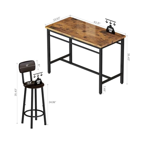   Lamerge-Bar-Table-and-Chairs-Set-Industrial-Wood-Kitchen-Dining-Table-Space-Saving-Breakfast-Bar-Table-Counter-Height-Pub-Table-with-4-PU-Upholstered-Chairs-with-Backrest-5-Pieces-Home-Kitchen-Set
