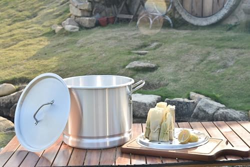 ARC 12 Quart Aluminum Tamale Steamer Pot Silver
