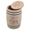 Small Wooden Barrel Kitchen Countertop Sugar Coffee Containers With Airtight Lid Rustic Farmhouse Decor For Coffee Beans Tea Coffee Grounds Storage