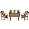   Stoog-HIPS-Outdoor-Patio-Dining-Set-4-Piece-All-Weather-Garden-Bench-Chairs-and-Table-Set-Patio-Dining-Set-for-Backyard-Lawn-Deck-and-Porch-Teak