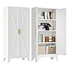   61-Tall-Farmhouse-Metal-Pantry-Cabinet-Kitchen-Pantry-Storage-Cabinets-with-2-Barn-Door-and-Adjustable-ShelvesMetal-Pantry-Storage-Cabinetfor-KitchenLaundry-RoomHome-OfficeKids-Room-White