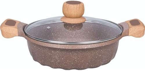 HTERWQEA Large Stock Pot - Non-Stick Induction-Compatible Brown