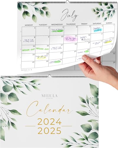 Wall Calendar 2024/25 UK - 2024 2025 Calendar Month to View - July 24 to Dec 25 (18mo) - Family Calendar - Wall Calendar for Easy & Efficient Planning - Calendar 2024/25 UK Family Planner