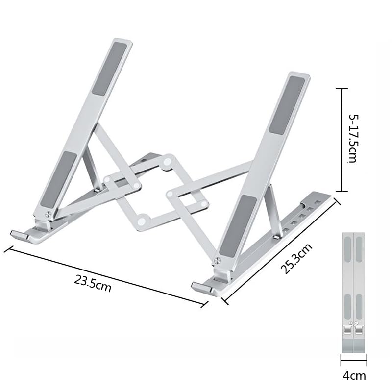 OUGEP Laptop Ständer, Faltbar Höhenverstellbar Laptopständer Tragbarer Notebook Ständer, Kompatibel mit MacBook Pro Air, iPad, Lenovo, HP Alle 10-18'' Laptops (Schwarz) – Bild 7