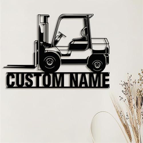 Custom Forklift Driver Metal Wall Art LED Light Sign