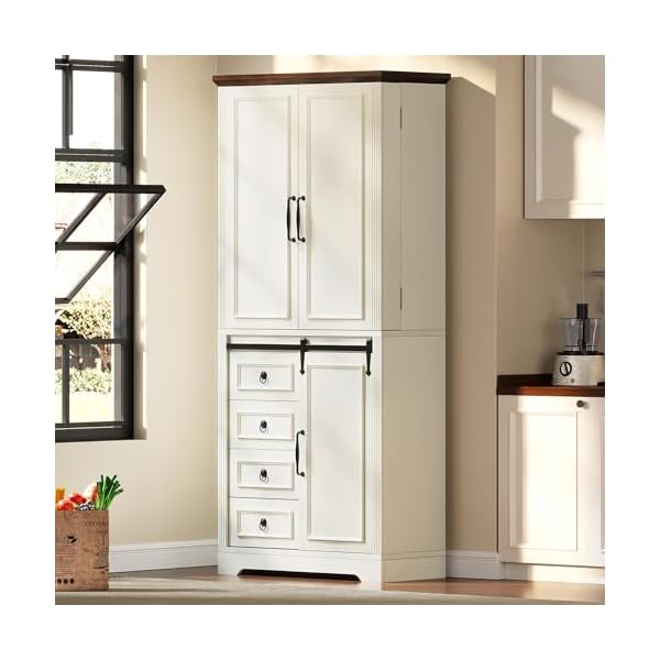   YITAHOME-71-Kitchen-Pantry-Tall-Farmhouse-Storage-Cabinet-with-Drawer-Organizer-Barn-Doors-and-Adjustable-Shelves-for-Kitchen-Dining-Room-Living-Room-Off-White