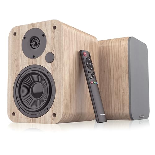VULKKANO A4 Enceintes Monitoring Active avec Woofer 4″, Bluetooth 5.0, Optique, RCA, Coaxial, USB, Haut Parleur de PC au Design Élégant, Couleur Marron - Les Beatles, Paul McCartney, John Lennon, RIngo Starr, George Harrison VULKKANO A4 Enceintes Monitoring Active avec Woofer 4", Bluetooth 5.0, Optique, RCA, Coaxial, USB, Haut Parleur de PC au Design Élégant, Couleur Marron