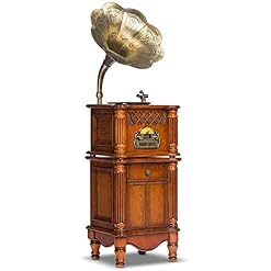 YTGDBDG Gramophone, Tourne-Disque Gramophone Rétro Tourne-Disque Vinyle Tourne-Disque Vintage Salon Audio Luxe Rétro-54x46x168cm_Marron - Les Beatles, Paul McCartney, John Lennon, RIngo Starr, George Harrison