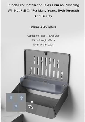 Bathroom Wall-Mounted Commercial Towel Dispenser with 200 Sheets