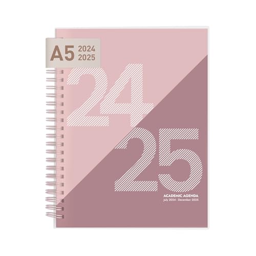 Rileys Planner 2024-2025 Academic Year, 18-Month Academic Weekly Planner - Geographic Weekly & Monthly Agenda Planner, Flexible Cover, Notes Pages, Twin-Wire Binding (20 x 15 inch, Pink)
