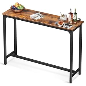 ODK 55 Inch Bar Table Bar Height Pub Table Counter Height Bar Table Rectangular High Top Kitchen Dining Counter Tables with Sturdy Legs Easy to Clean Top Indoor use Rustic Brown