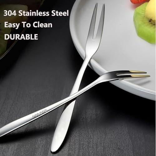 5-Piece Stainless Steel Dessert Forks for Appetizers Cakes and cocktails