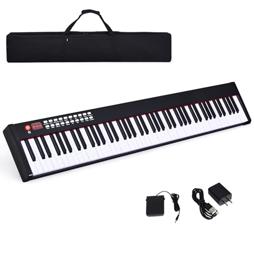 KOMFOTTEU Clavier de Piano Électroniques Multifonctionnel, Piano Numérique 88 Touches avec Fonction Bluetooth, Piano Électroniques pour Debutant avec Pédale de Sustain, 127 x 21,5 x 6,5 cm (Noir) - Les Beatles, Paul McCartney, John Lennon, RIngo Starr, George Harrison KOMFOTTEU Clavier de Piano Électroniques Multifonctionnel, Piano Numérique 88 Touches avec Fonction Bluetooth, Piano Électroniques pour Debutant avec Pédale de Sustain, 127 x 21,5 x 6,5 cm (Noir)