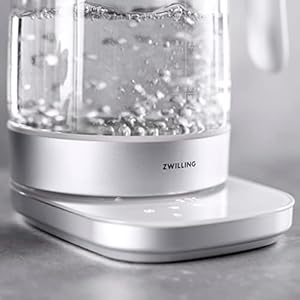 Zwilling enfinigy glass kettle 17l tea kettle 6 preset temps for the perfect cup tea timer silver  urban country home decor