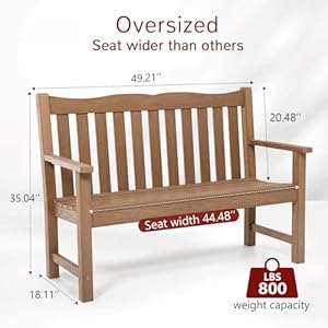 Stoog HIPS Outdoor Patio Dining Set, 4-Piece All-Weather Garden Bench, Chairs and Table Set, Patio Dining Set for Backyard, Lawn, Deck and Porch, Teak Stoog HIPS Outdoor Patio Dining Set 4 Piece All Weather Garden Bench Chairs and Table Set Patio Dining Set for Backyard Lawn Deck and Porch Teak