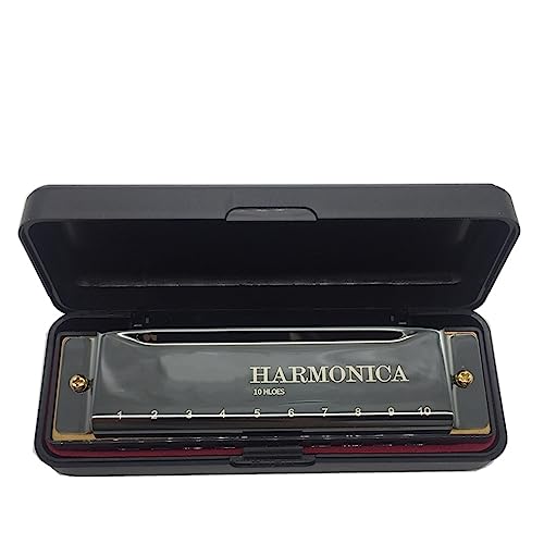 Harmonica diatonique 10 trous avec étui harpe Tuning Instrument de musique C Tone Harmonica (Color : Bk) - Les Beatles, Paul McCartney, John Lennon, RIngo Starr, George Harrison Harmonica diatonique 10 trous avec étui harpe Tuning Instrument de musique C Tone Harmonica (Color : Bk)