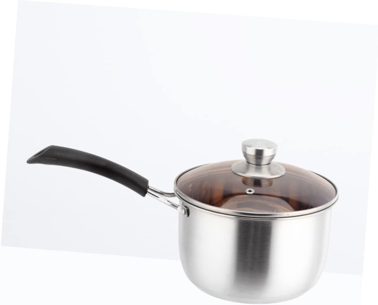 Garneck 16cm Stainless Steel Stockpot with Glass Lid and Steam Hole