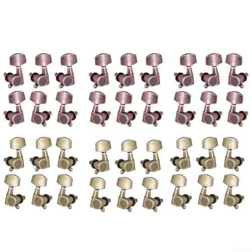 Lot de 6 têtes d’accordage de guitare 3R + 3L pour guitares acoustiques, et mécanisme de verrouillage sécurisé pour un accordage précis (bronze 4L2R) - Les Beatles, Paul McCartney, John Lennon, RIngo Starr, George Harrison Lot de 6 têtes d'accordage de guitare 3R + 3L pour guitares acoustiques, et mécanisme de verrouillage sécurisé pour un accordage précis (bronze 4L2R)