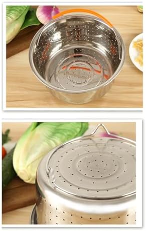 Hemoton Stainless Steel Steamer Basket - Perfect for Veggies Fish Seafood