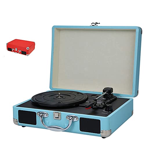 Tourne-Disque rétro, Tourne-Disque Portable, phonographe Vintage, Son stéréo, Valise 180/200/300 mm pour Entrer (Bleu) - Les Beatles, Paul McCartney, John Lennon, RIngo Starr, George Harrison Tourne-Disque rétro, Tourne-Disque Portable, phonographe Vintage, Son stéréo, Valise 180/200/300 mm pour Entrer (Bleu)