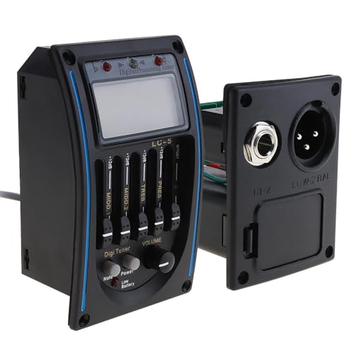Ensemble d’accordeurs de guitare 5 bandes égaliseur LC-5 numérique avec écran LCD pour guitare acoustique - Les Beatles, Paul McCartney, John Lennon, RIngo Starr, George Harrison Ensemble d'accordeurs de guitare 5 bandes égaliseur LC-5 numérique avec écran LCD pour guitare acoustique