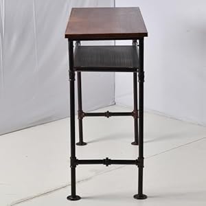 5 Pieces Industrial Dining Table Set Vintage Rectangle Bar Table with Bar Stools Farmhouse Coffee Table with Chairs in Home Office