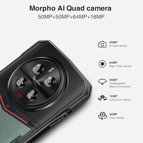 DOOGEE DK10 5G (2024) Rugged Smartphone 32GB+512GB/2TB, Dimensity 8020, 5150mAh 120W Schnellladung, 6,67 Zoll AMOLED 120Hz, unzerstörbares Telefon, 50MP+64MP+16MP, IP68/69K/Dual SIM/NFC/OTG/GPS Grün – Bild 3