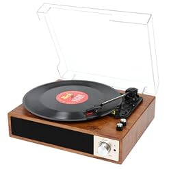 VIFLYKOO Platine Vinyle, Tourne Disque Vinyle Bluetooth avec Haut-Parleurs Stéréo Intégrés, sans Fil 3 Vitesses 33/45/78 u/Min, Lecteur Vinyles Compatible avec Les Prises RCA Casque/USB/AUX in/Out - Les Beatles, Paul McCartney, John Lennon, RIngo Starr, George Harrison