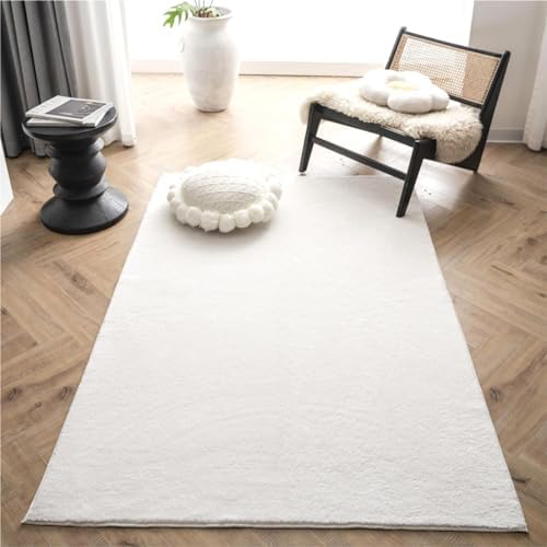 STARUIA Soft White Shag Rug 4x6 Non-Slip Playroom Rugs
