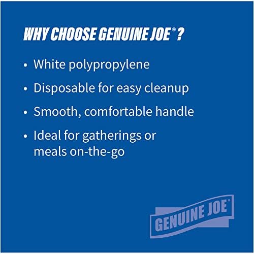 Genuine Joe Medium Weight Plastic Fork White x1000