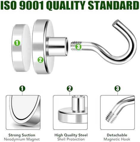 MIKEDE Magnetic Hooks 40lbs for Refrigerators