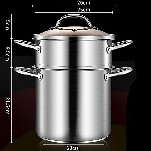 High Capacity Stainless Steel Soup Pot with Steamer 28Cm