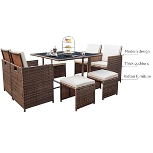   Devoko-9-Pieces-Patio-Dining-Sets-Outdoor-Space-Saving-Rattan-Chairs-with-Glass-Table-Patio-Furniture-Sets-Cushioned-Seating-and-Back-Sectional-Conversation-Set-Beige