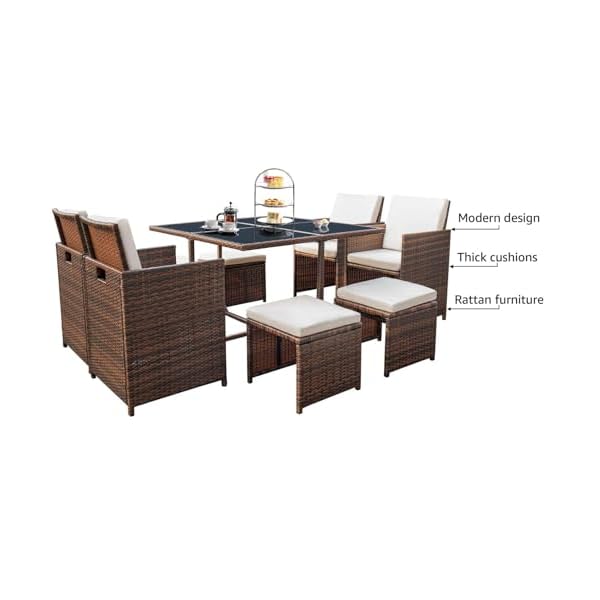   Devoko-9-Pieces-Patio-Dining-Sets-Outdoor-Space-Saving-Rattan-Chairs-with-Glass-Table-Patio-Furniture-Sets-Cushioned-Seating-and-Back-Sectional-Conversation-Set-Beige