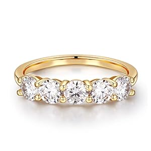 MOOSEA 5 Stone Moissanite Rings for...