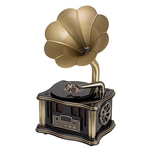 Gramophone Tourne-Disque rétro avec Haut-parleurs sans Fil, Lecteur/Radio FM/USB, Haut-Parleur Bluetooth 4.2, caisson de Basses indépendant intégré (Noir) - Les Beatles, Paul McCartney, John Lennon, RIngo Starr, George Harrison Gramophone Tourne-Disque rétro avec Haut-parleurs sans Fil, Lecteur/Radio FM/USB, Haut-Parleur Bluetooth 4.2, caisson de Basses indépendant intégré (Noir)