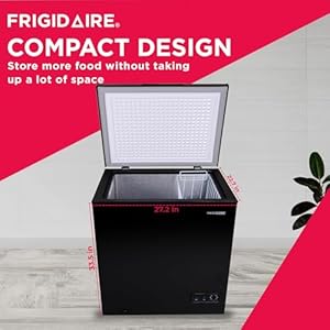   Frigidaire-EFRF5003-BLACK-Chest-Deep-Freezer-GARAGE-READY-50-Capacity-Black-Adjustable-Thermostat-Removable-Vinyl-Coated-Wire-Basket-Easy-Defrost-Drain-5-cu-ft