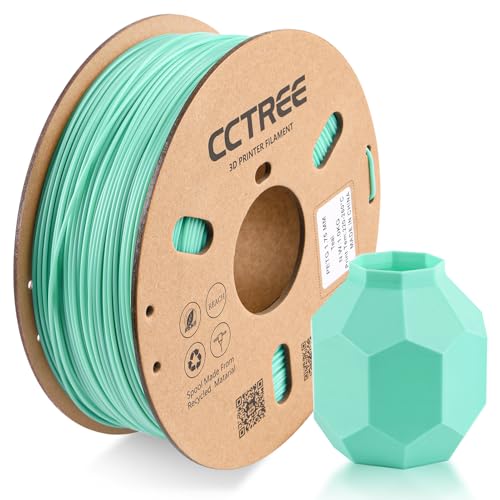CCTREE PETG 3D Drucker Filament 1,75 mm, Ausgezeichnete Zähigkeit, Maßgenauigkeit +/- 0.03mm, 1kg Spule (2.2lbs), für most FDM 3D Drucker, Teal