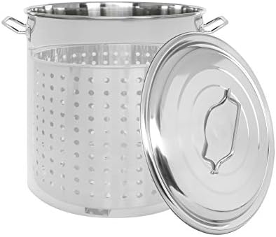 Ultimate Cooking Solution 180 Quart Stainless Steel Stock Pot with Lid Steam Basket