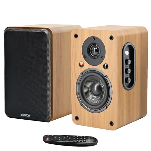 LONPOO Enceintes de bibliothèque Actives 100W RMS – avec Arc HDMI, Connexion Bluetooth, USB, entrée aux, télécommande, woofer en Fibre de Carbone de 4 Pouces et Un Tweeter à d me en Soie - Les Beatles, Paul McCartney, John Lennon, RIngo Starr, George Harrison LONPOO Enceintes de bibliothèque Actives 100W RMS - avec Arc HDMI, Connexion Bluetooth, USB, entrée aux, télécommande, woofer en Fibre de Carbone de 4 Pouces et Un Tweeter à d me en Soie